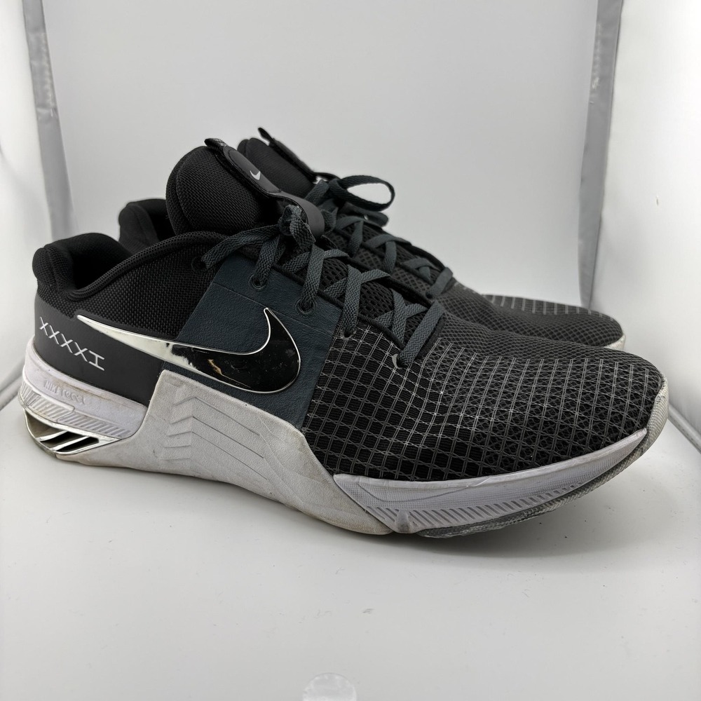 Nike Metcon Training Shoes Mens 13 Black Silver Gym Sneakers Athletic Lifting